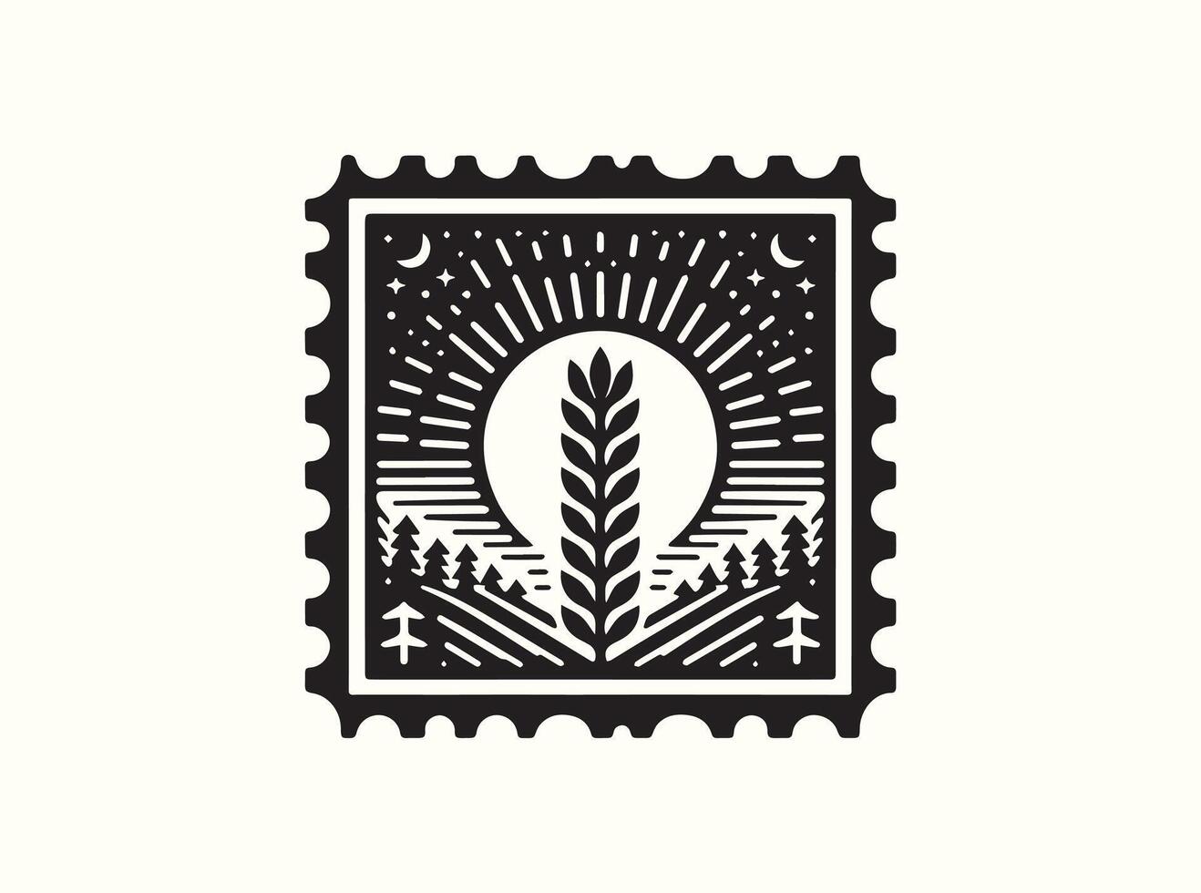 Postage Stamp Frame Silhouette vector