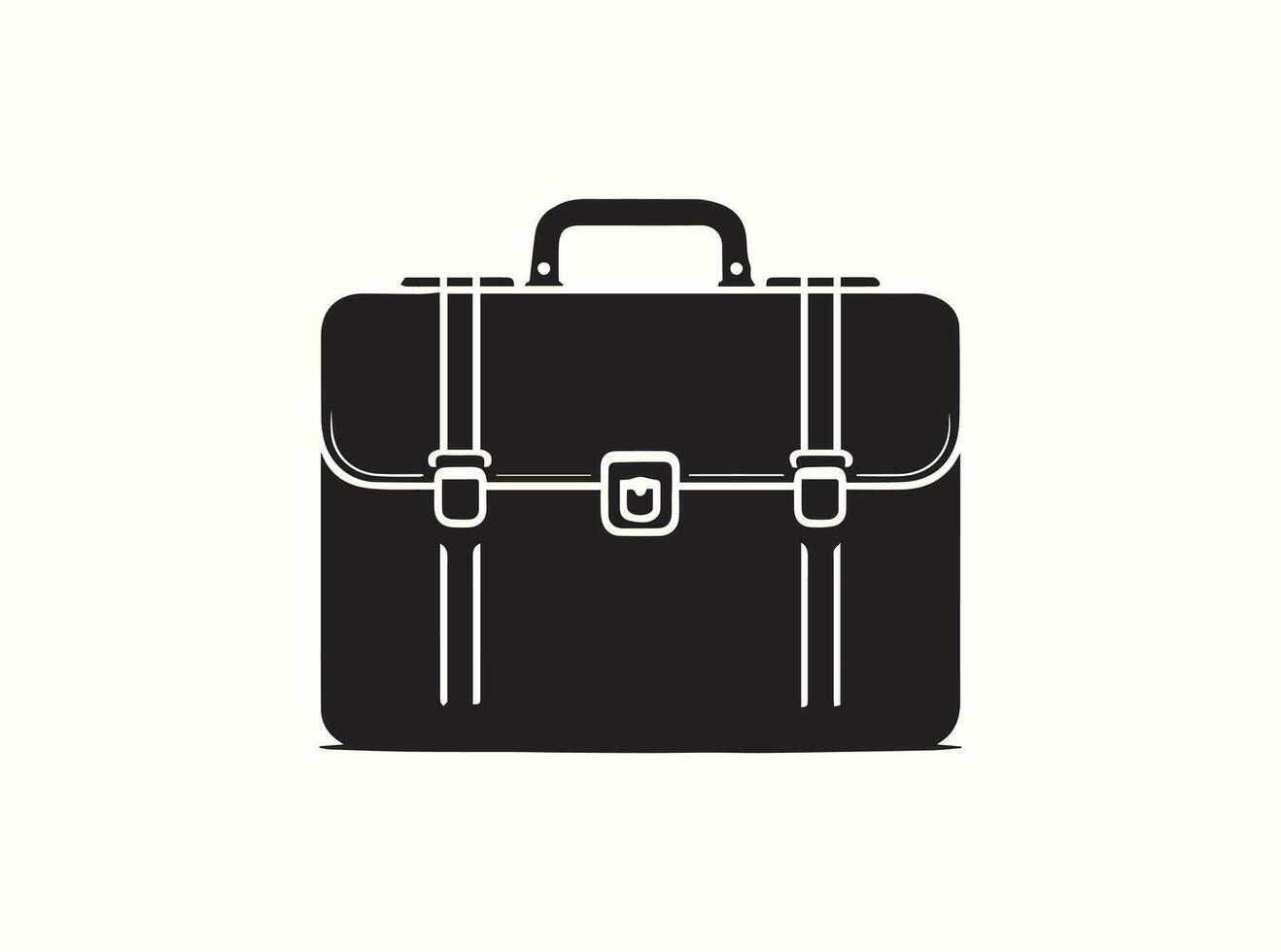 Flat Black Icon of Briefcase Silhouette vector