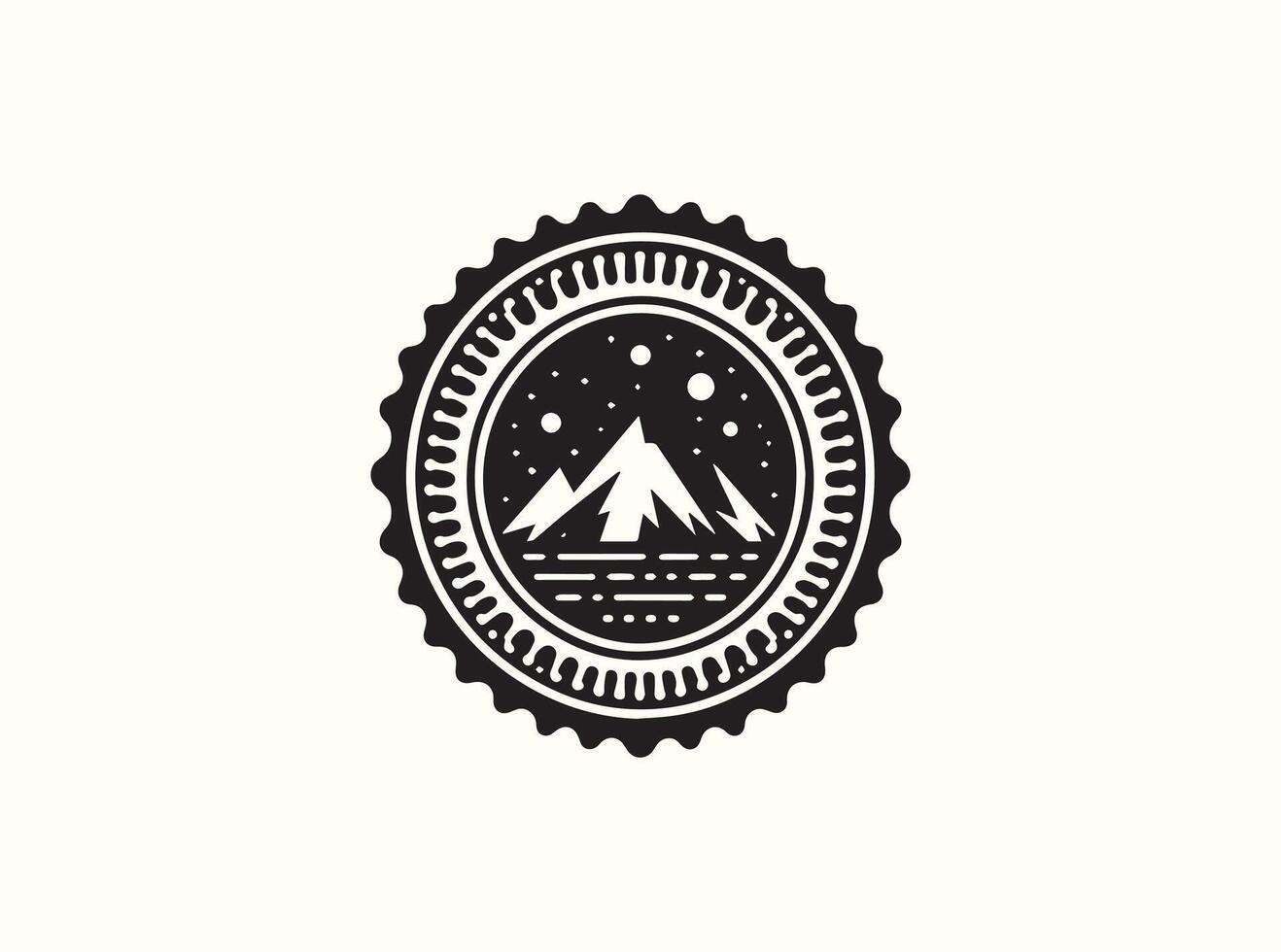 Solid Silhouette of Vintage Stamp Frame vector