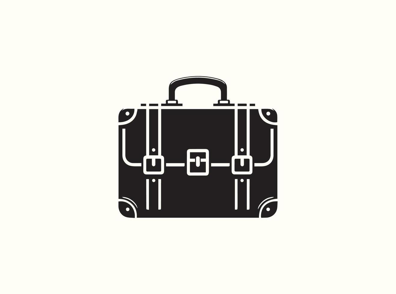 Traditional Briefcase Solid Black vector
