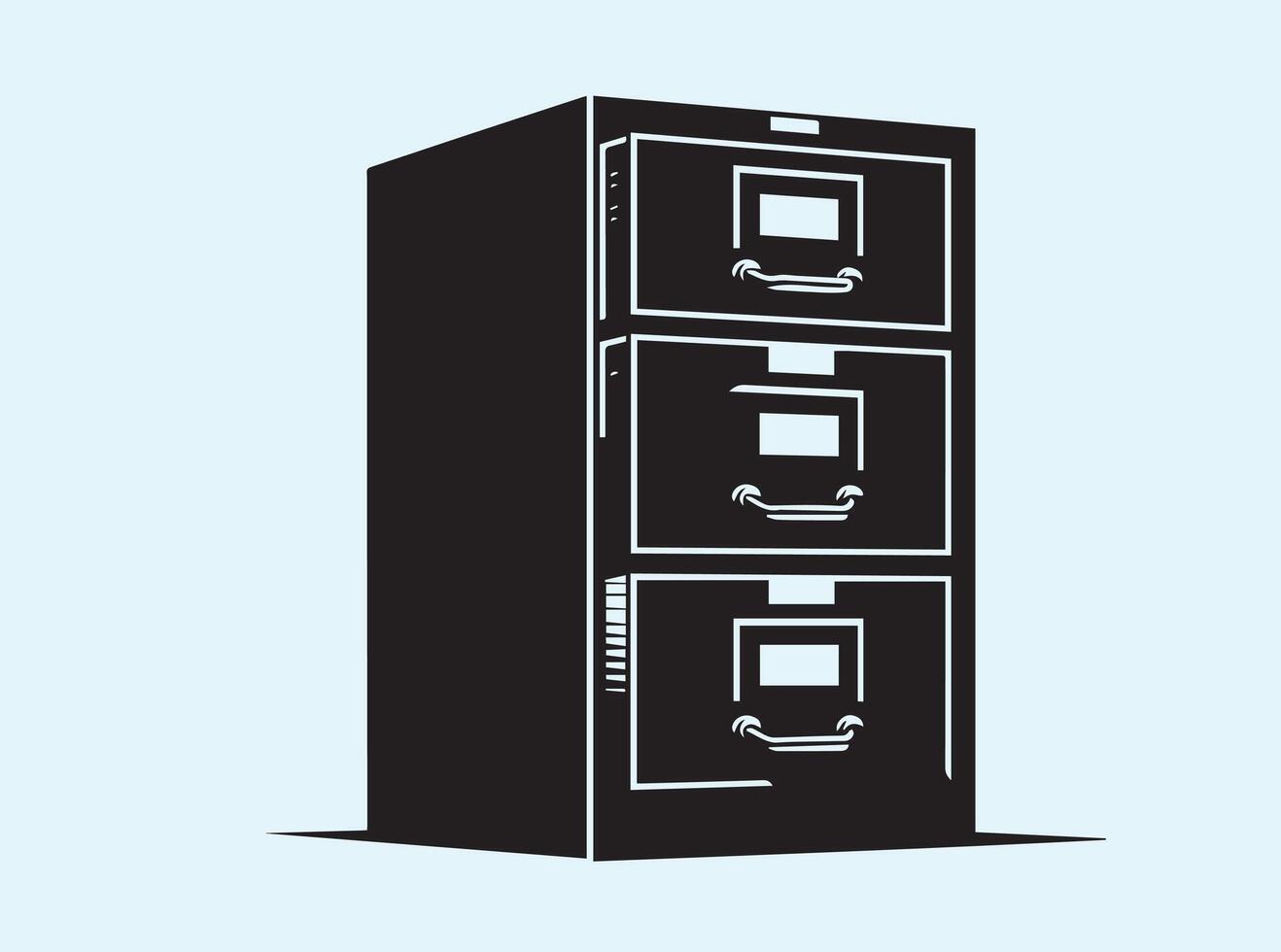 Office File Cabinet in Silhouette Style vector