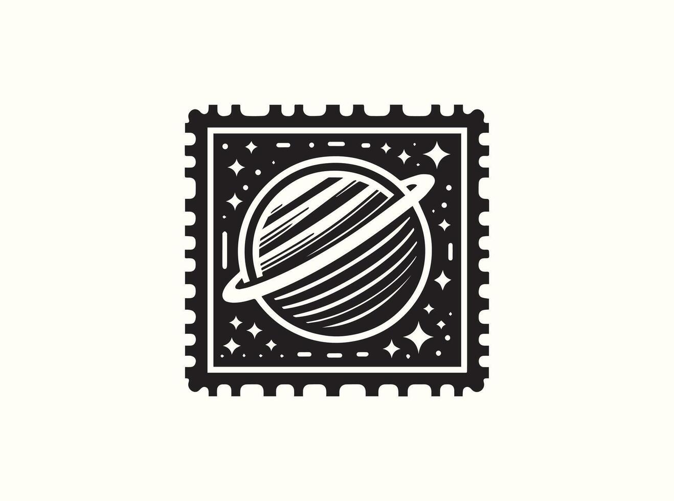 Black Silhouette of Stamp Border vector