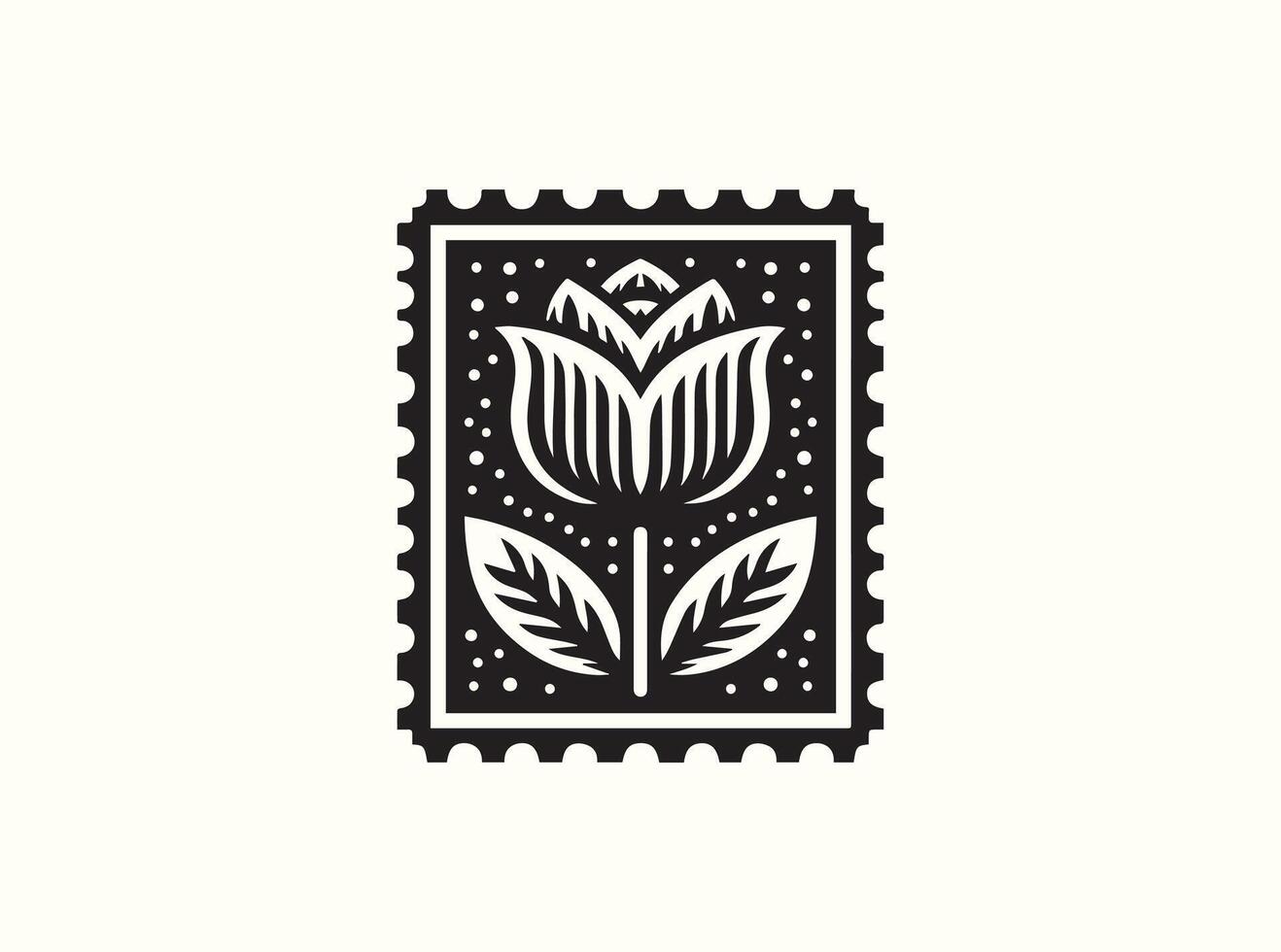 Simple Classic Stamp in Black Silhouette vector