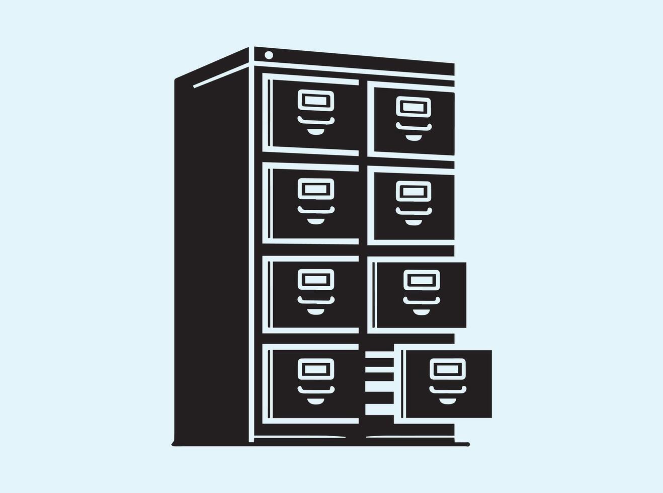 Silhouette of a File Cabinet vector