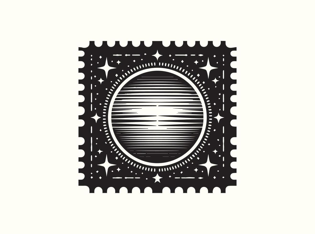 Stamp Edge Frame in Solid Black vector