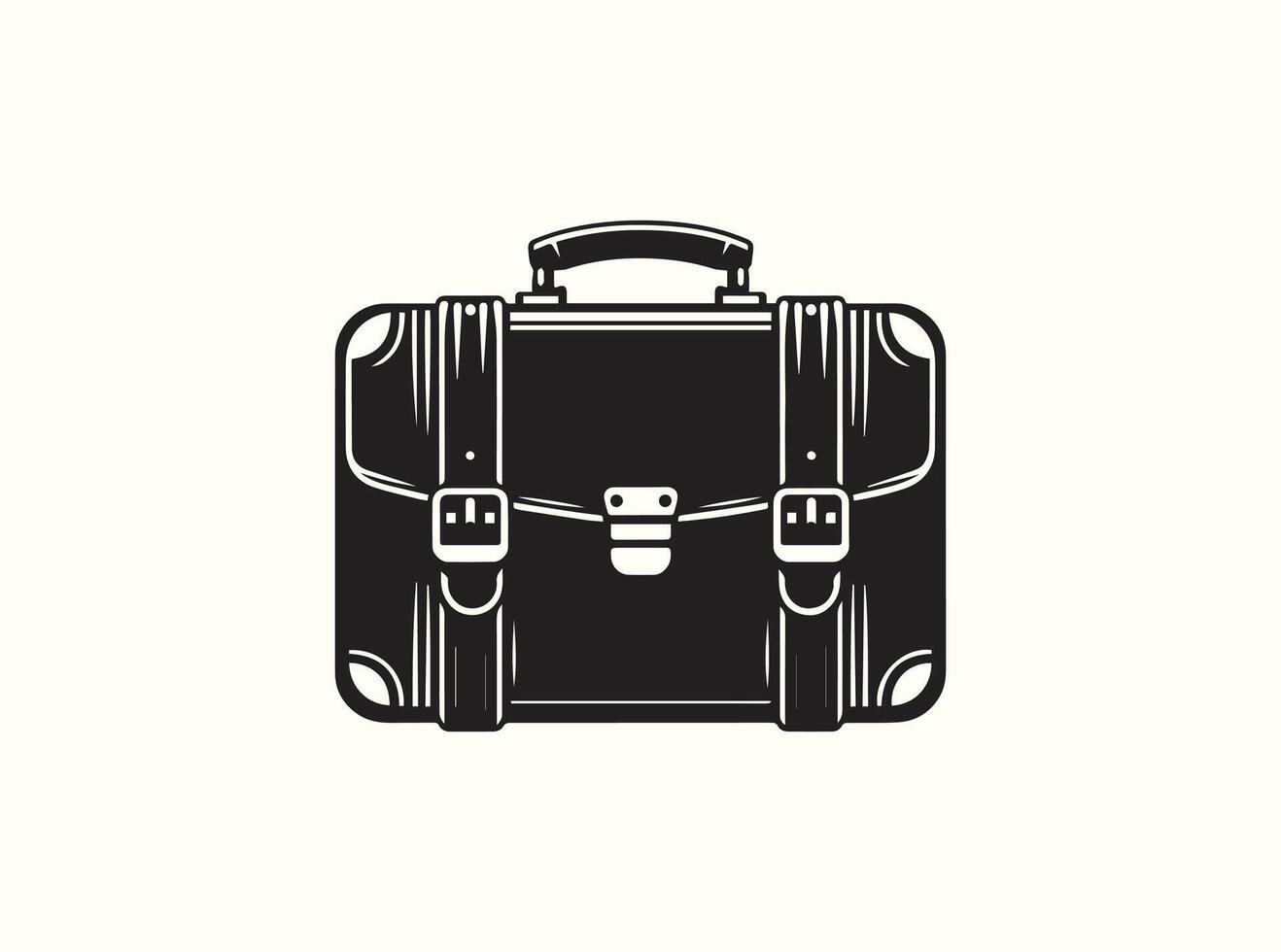 Professional Briefcase Silhouette Isolated on White vector