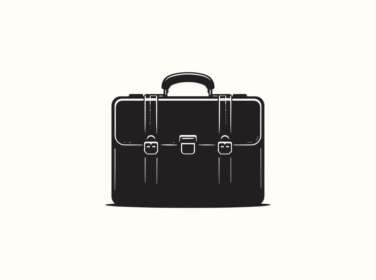 Classic Office Briefcase Silhouette Illustration vector