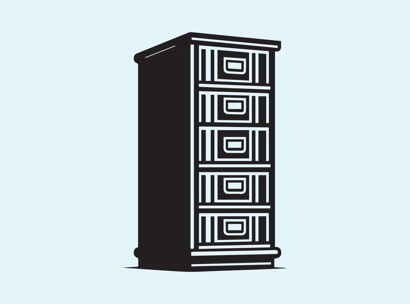 Silhouette Illustration of a File Organizer vector