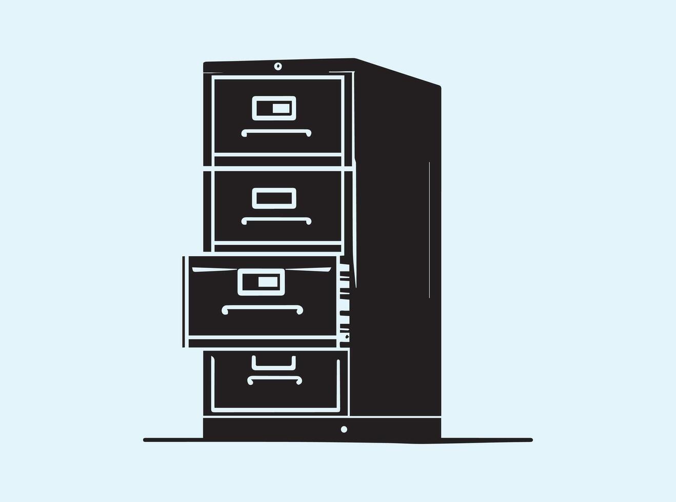 Minimalist Silhouette of Office File Cabinet vector