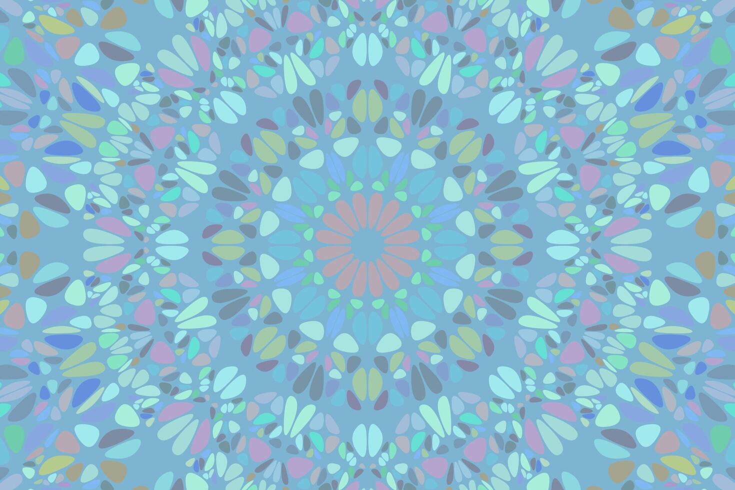 Abstract dynamic colorful radial floral mosaic background vector