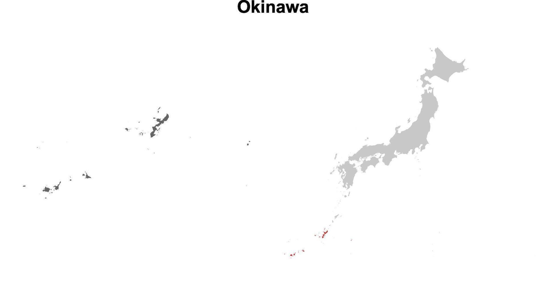 Okinawa prefecture blank outline map set vector