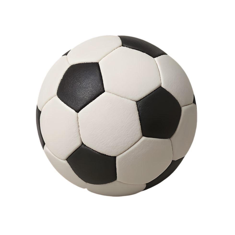 High resolution photorealistic soccer ball isolated object transparent background sports concept png