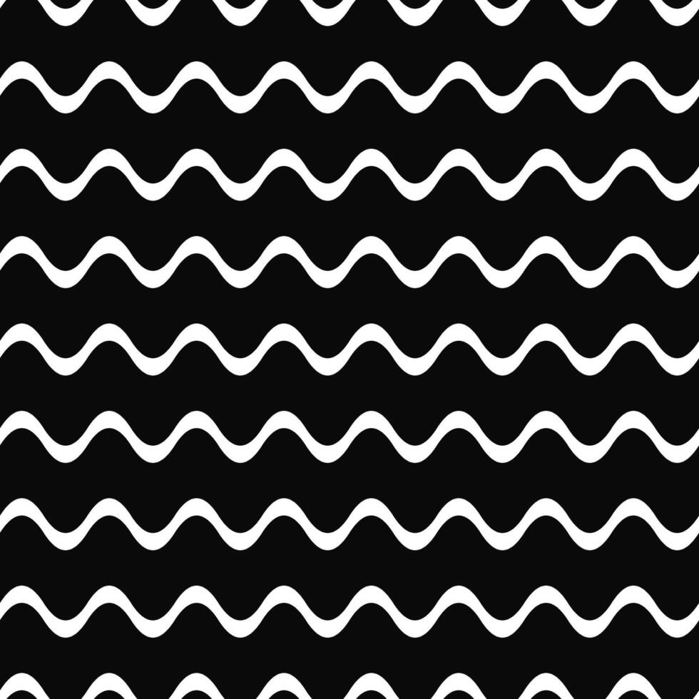 Seamless black white wave pattern background vector