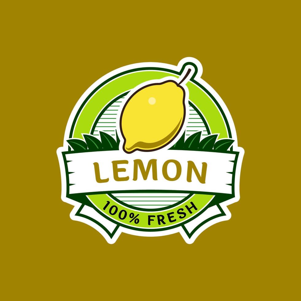 Logo label for lemon fruit vector