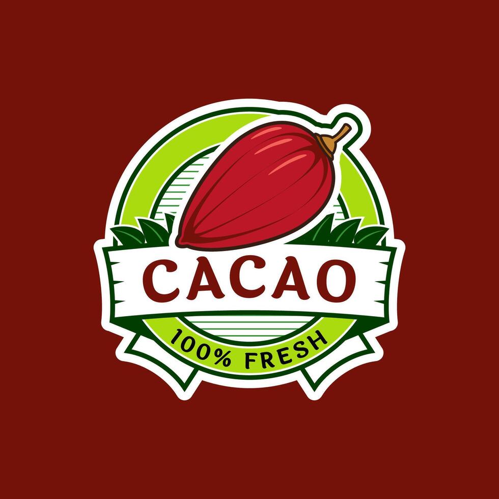 Logo label for Cacao fruit vector