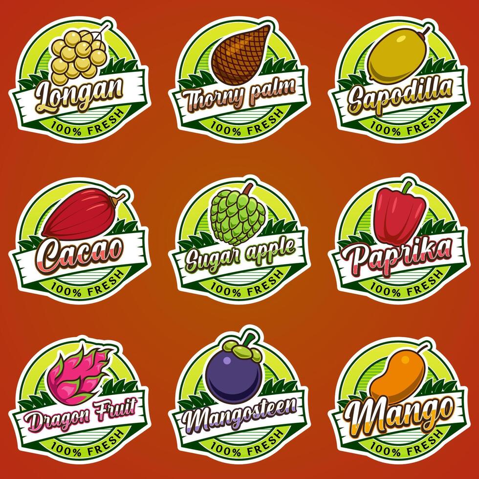 Label logo for fruits with added text vector