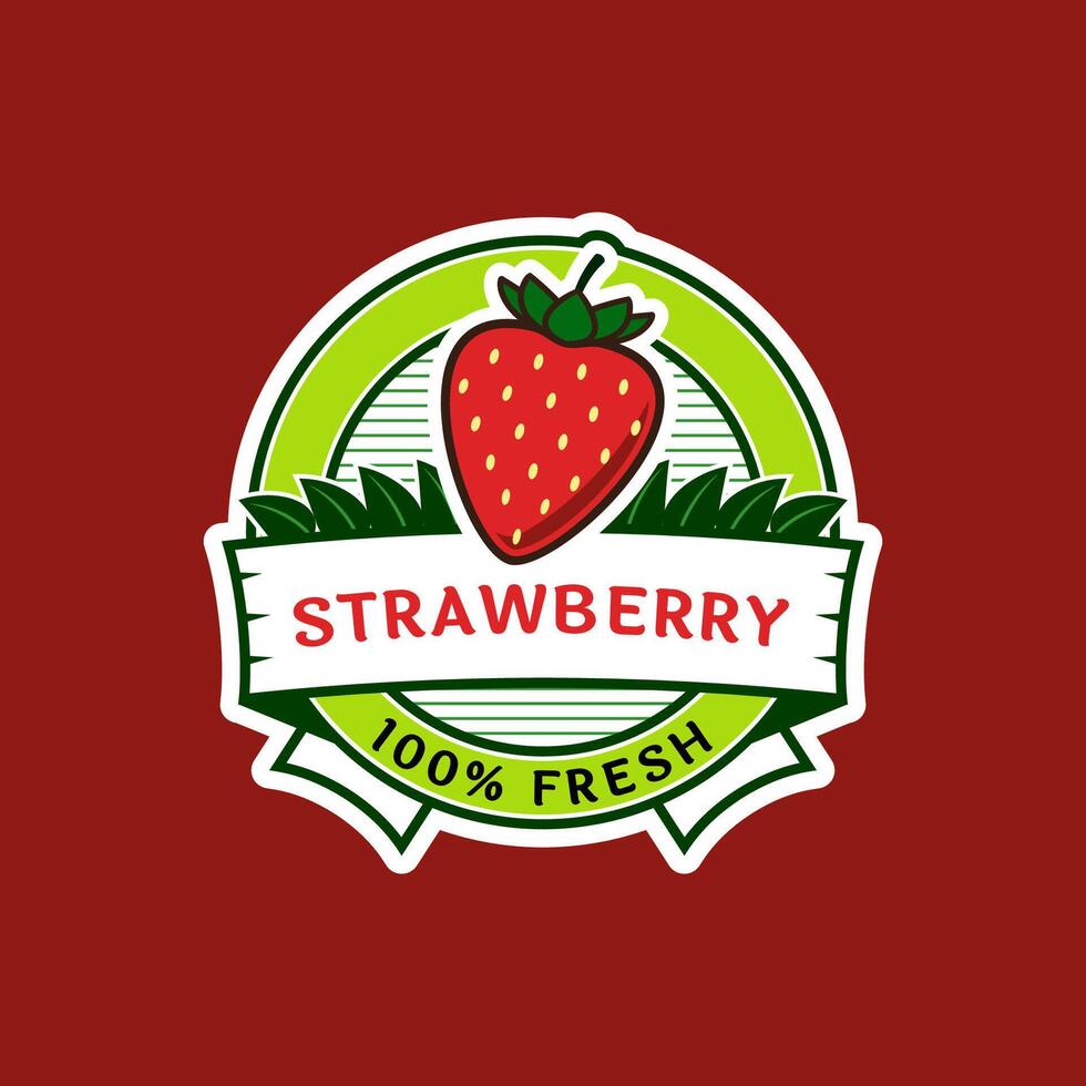 Label for strawberry sales product vector
