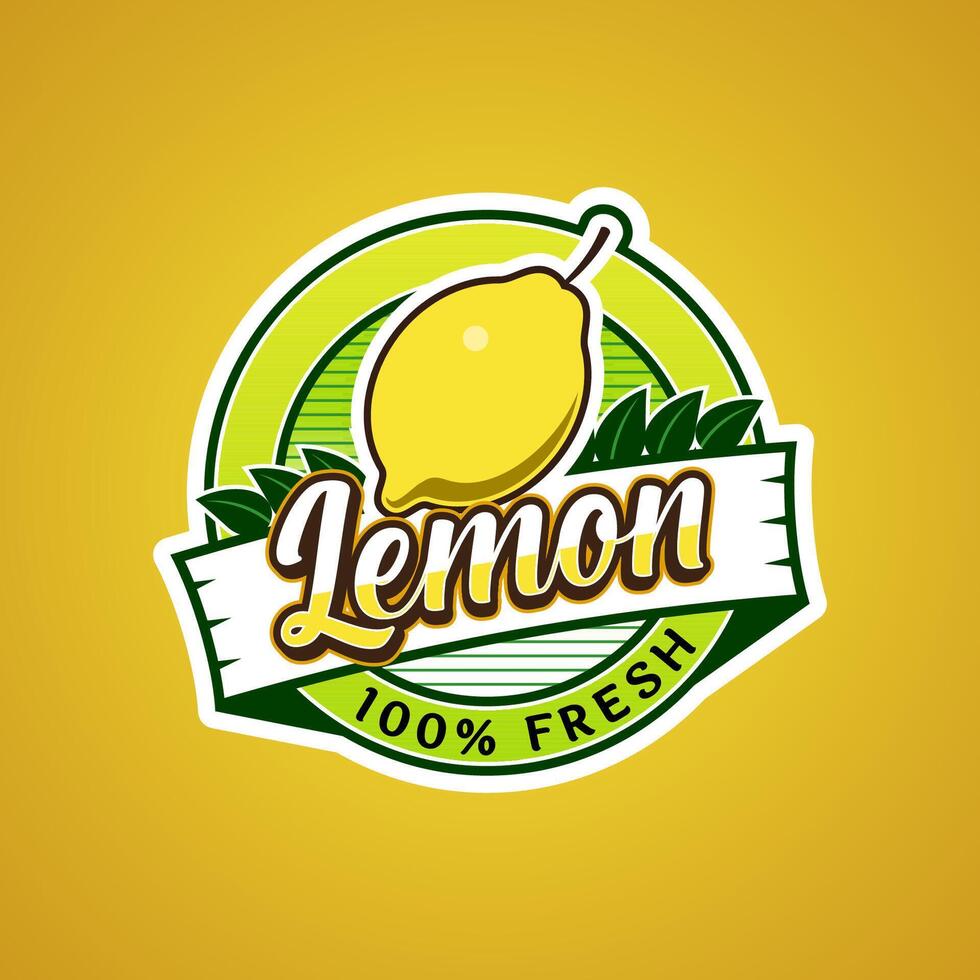 Logo label for Lemon fruit with added text vector
