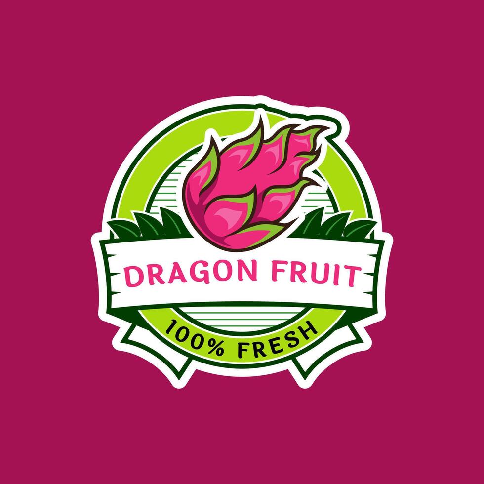 Logo label for Dragon fruit vector