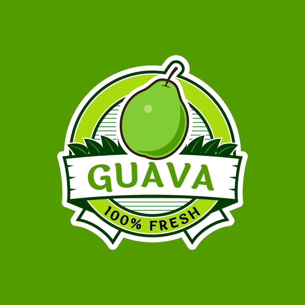 Logo label for Guava fruit vector