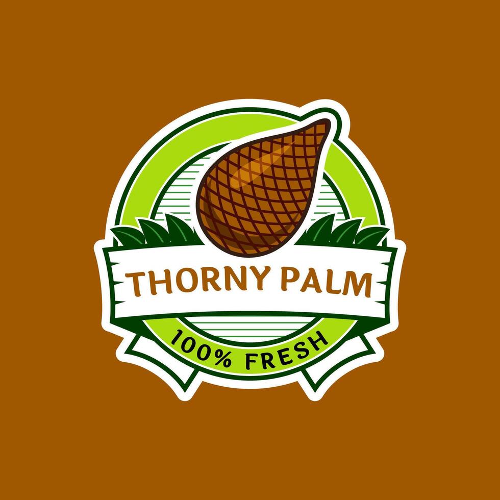 Logo label for Thorny palm fruit vector