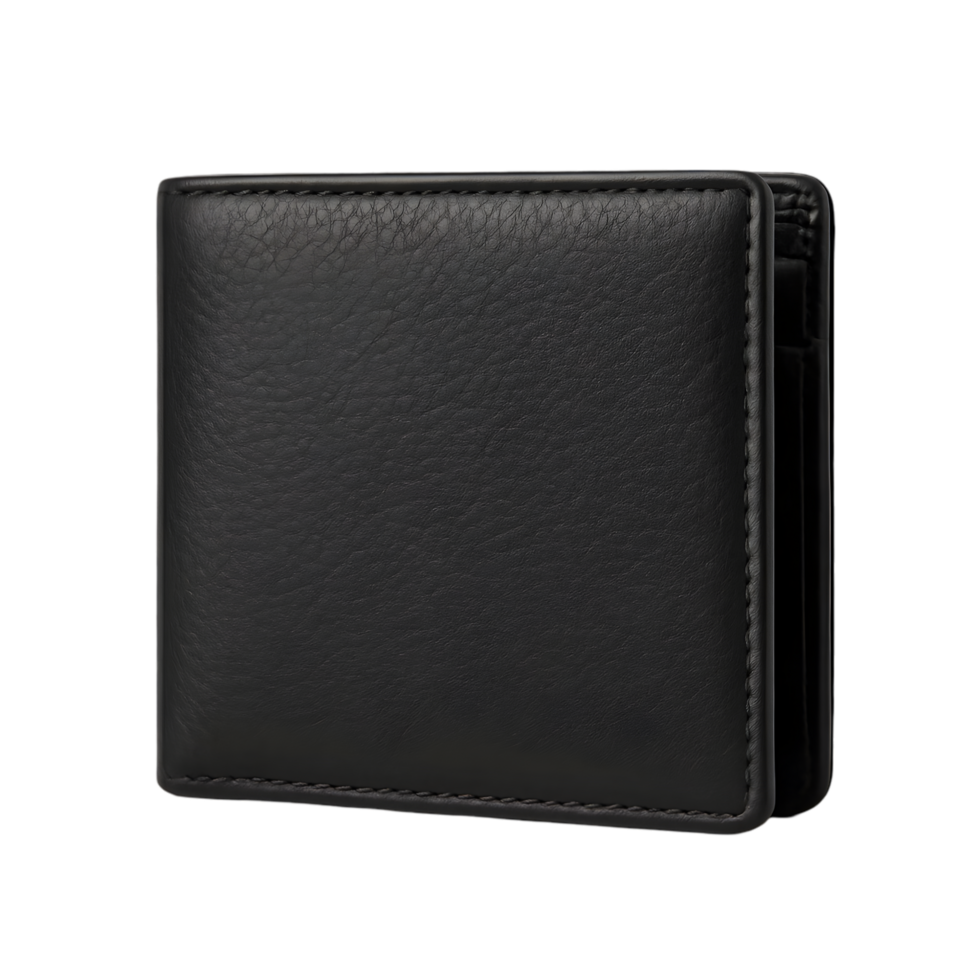 High resolution photorealistic black wallet isolated object realistic item for business use png