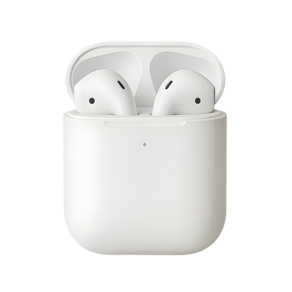 Wireless earbuds isolated item high resolution photorealistic for technology use png