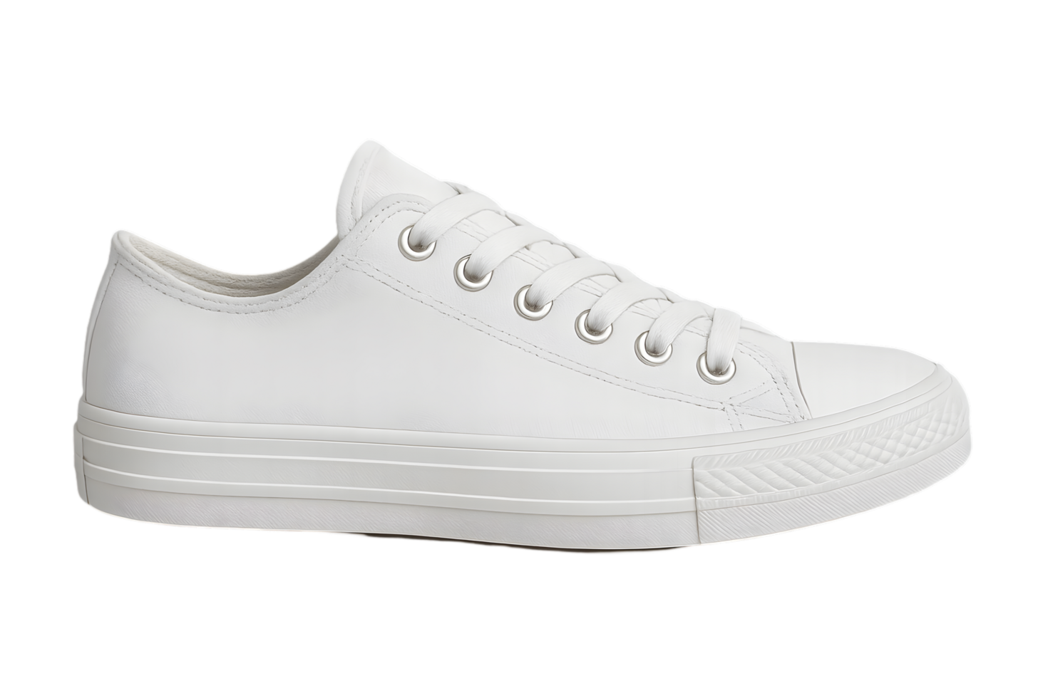 High resolution photorealistic white sneaker isolated object with in studio environment png