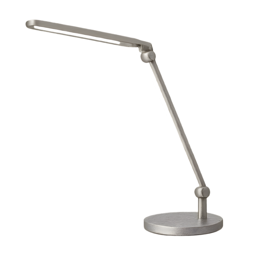 Modern led desk lamp transparent design enhances workspace office environment minimalist style png
