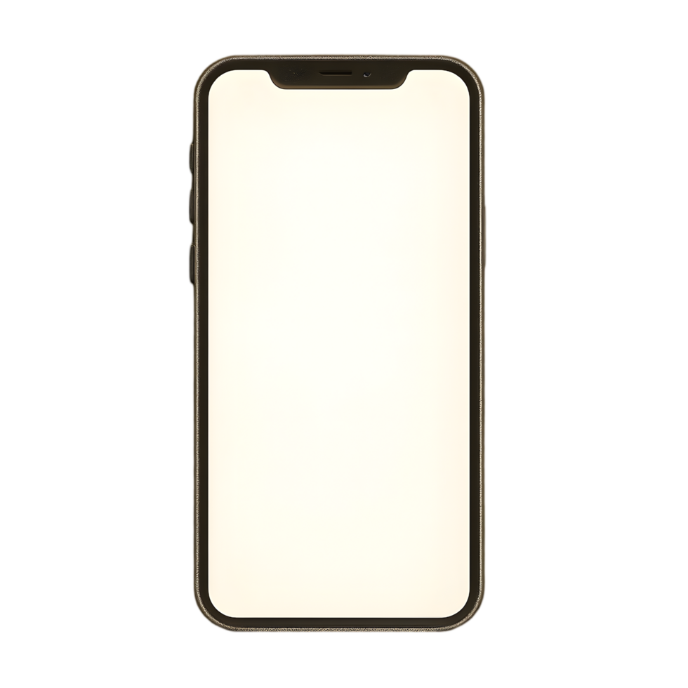 High resolution photorealistic isolated object realistic smartphone with isolated item for digital use png