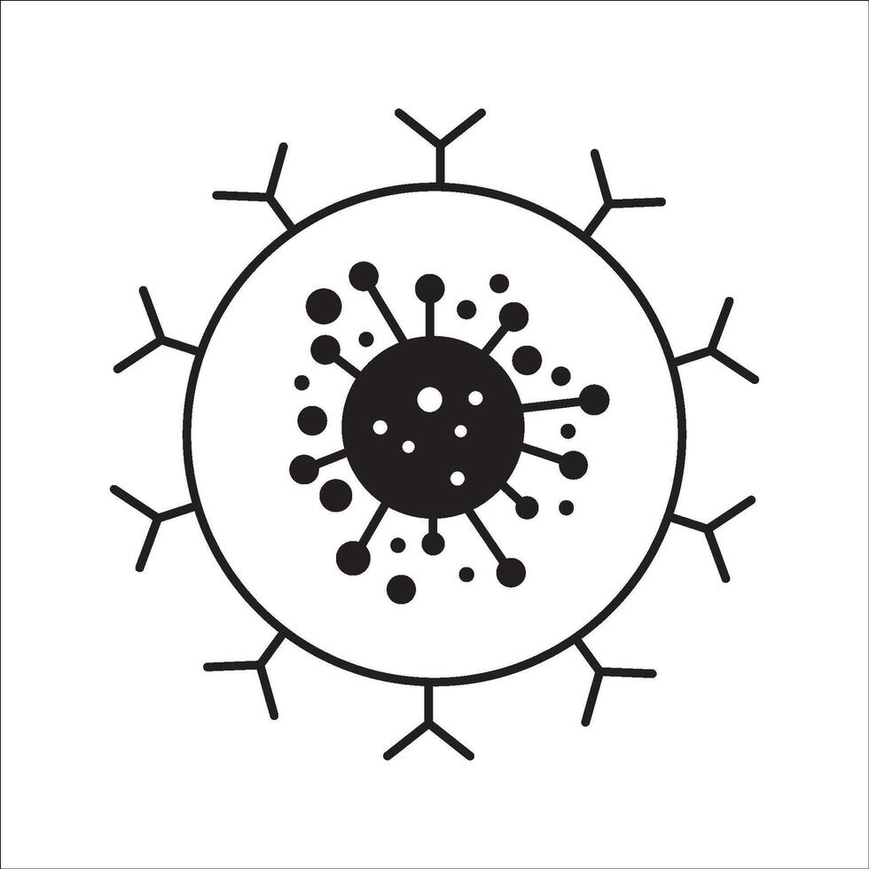 Virus icon. Black disease symbol. Epidemic sign vector