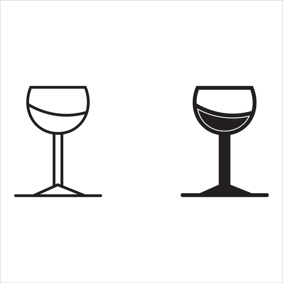 Set of icons of various drink glasses vector