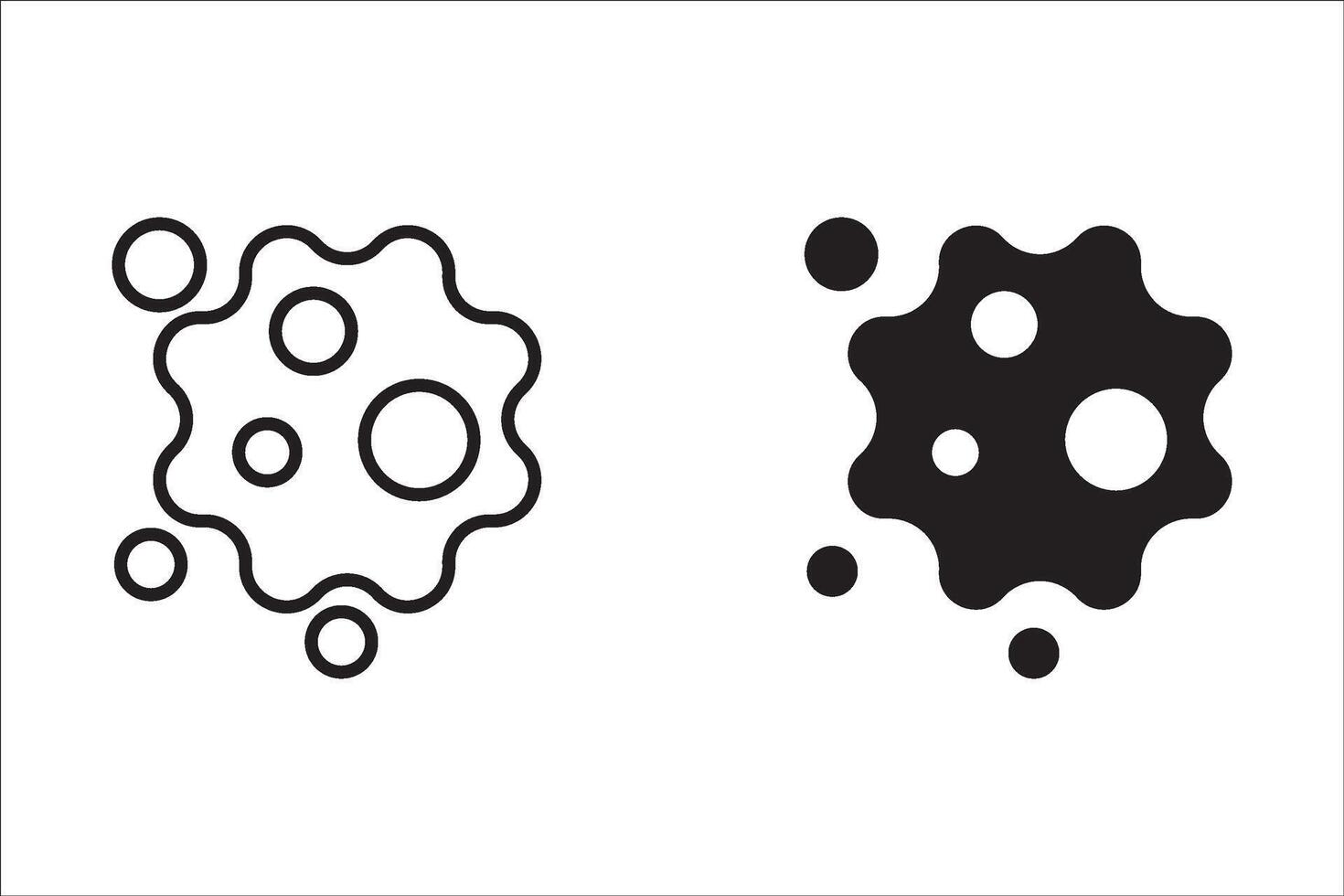 Cancer cell icon collection, cancer disease illustration on white background. for apps, web and digital design. illustration. vector