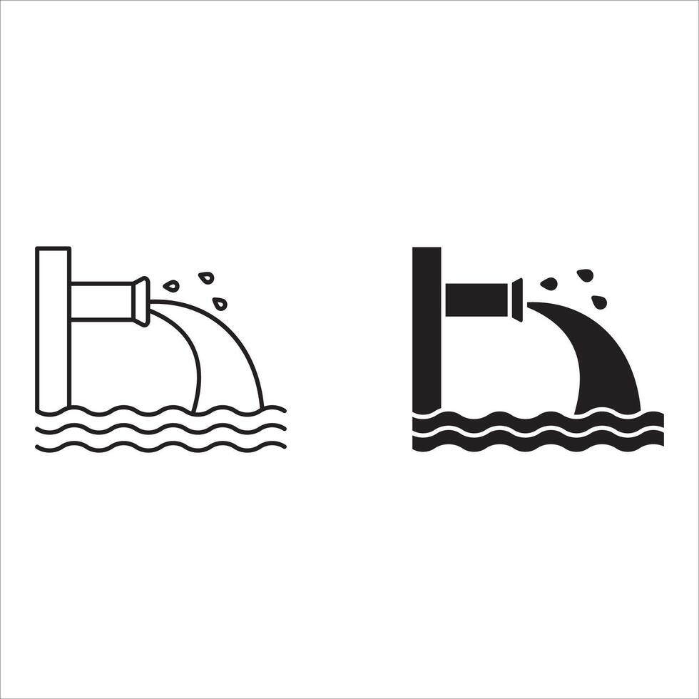 Wastewater icons collection vectors for web ui