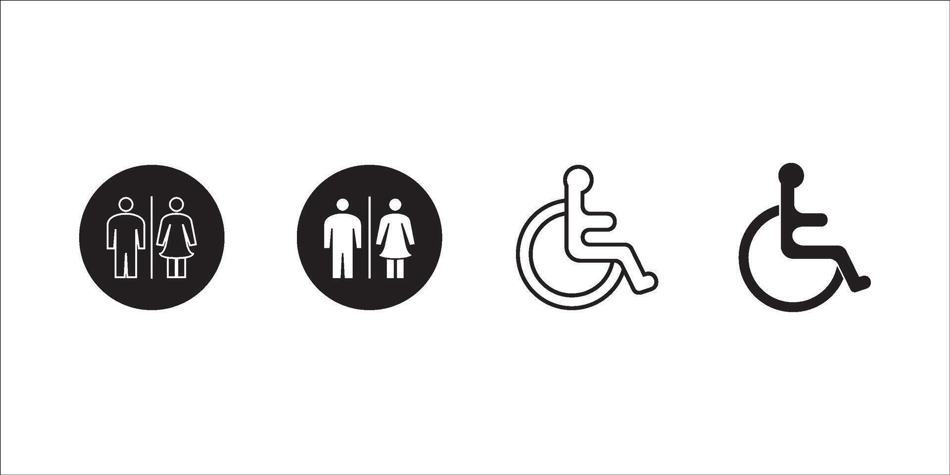 Set of restroom, toilet icon collection. Male and female restroom. Illustration.eps 10 vector