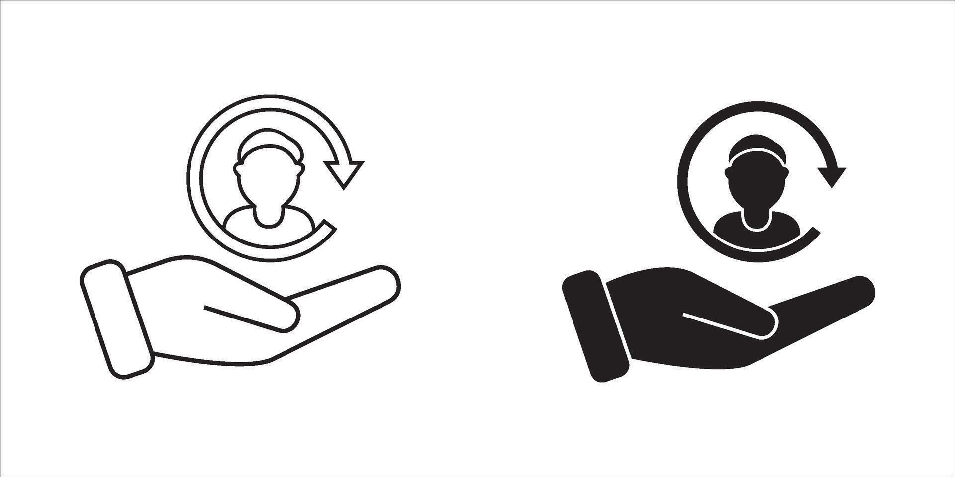 care customer icon set, total inclusive service on white background vector