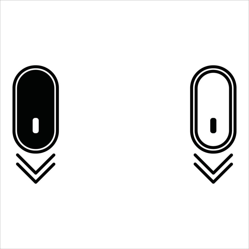 Scroll mouse direction icon Scrolling down arrow cursor symbol,Computer mouse illustration isolated. vector