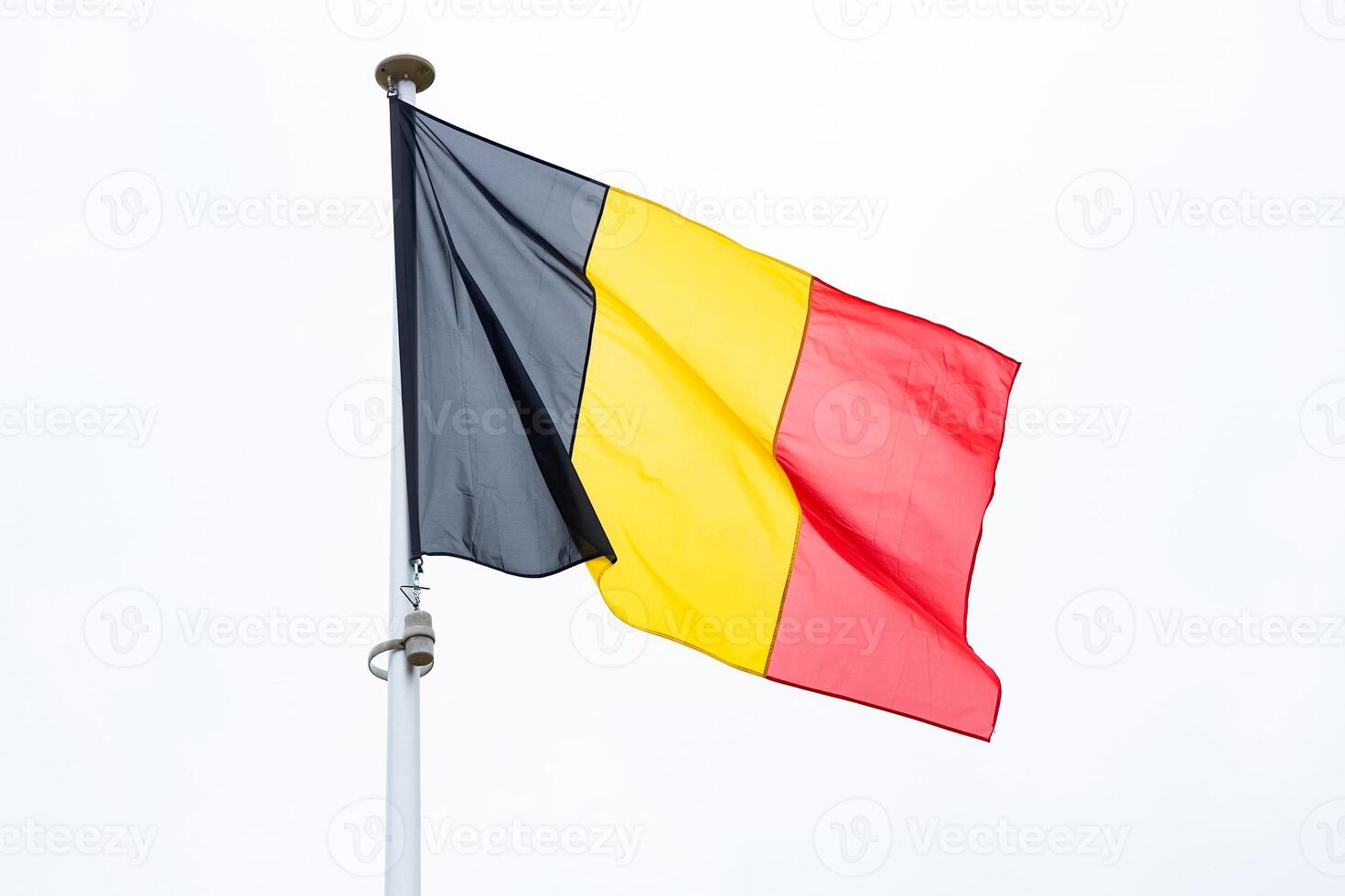 Belgium beautiful flag waving on white background with clipping path. photo