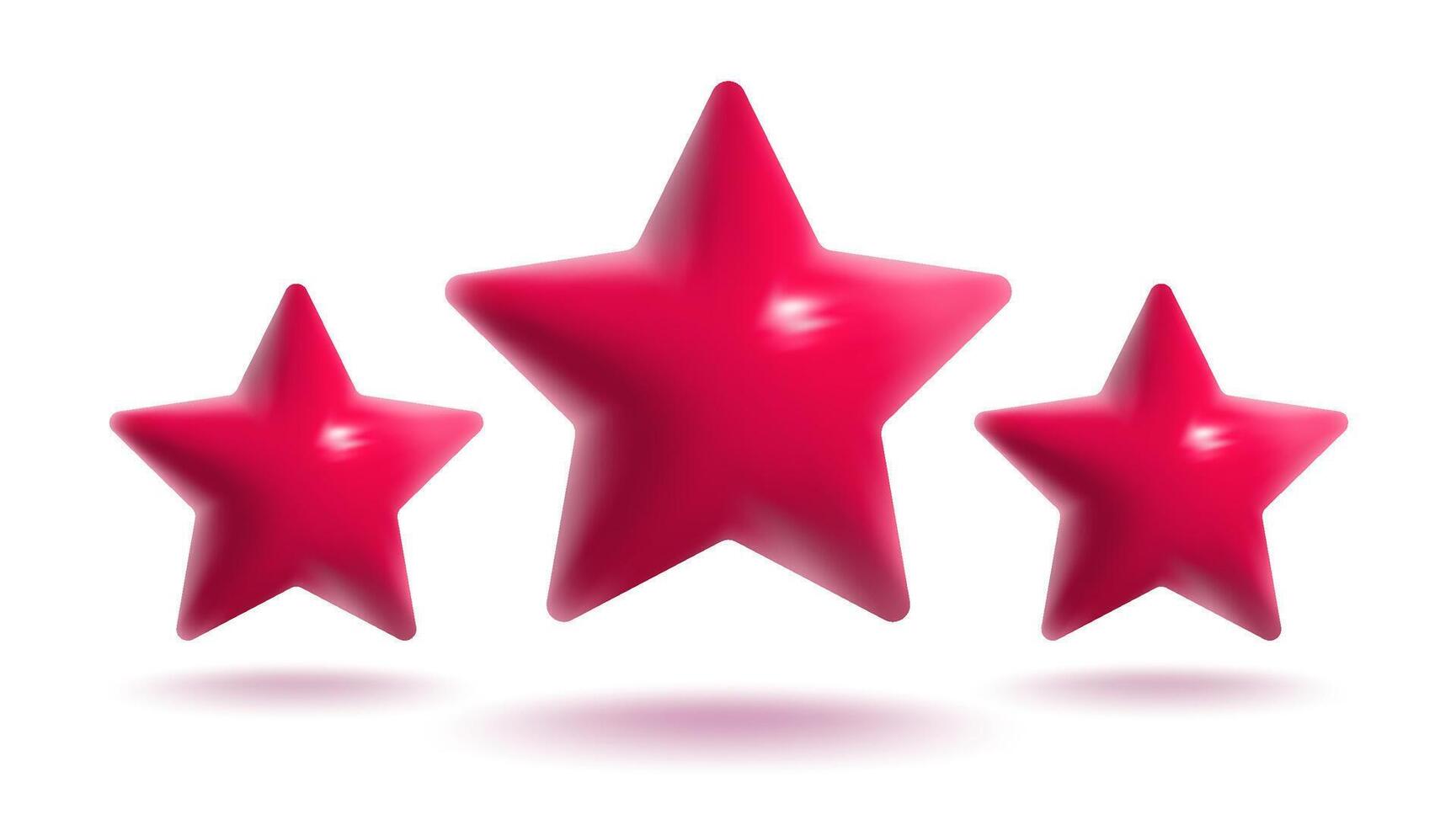 Icon of realistic red star. Achievements for games or customer rating feedback of website. Illustration of red star in realistic 3d style vector