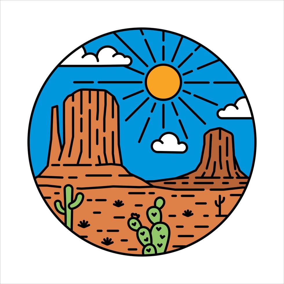 Natural scenery desert in the frame illustration vector
