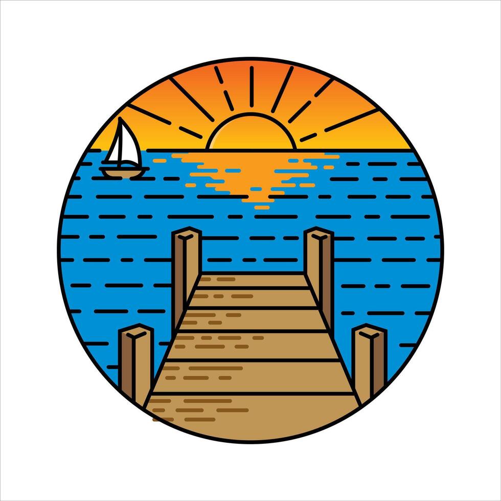 Beautiful sunset in the frame illustration vector