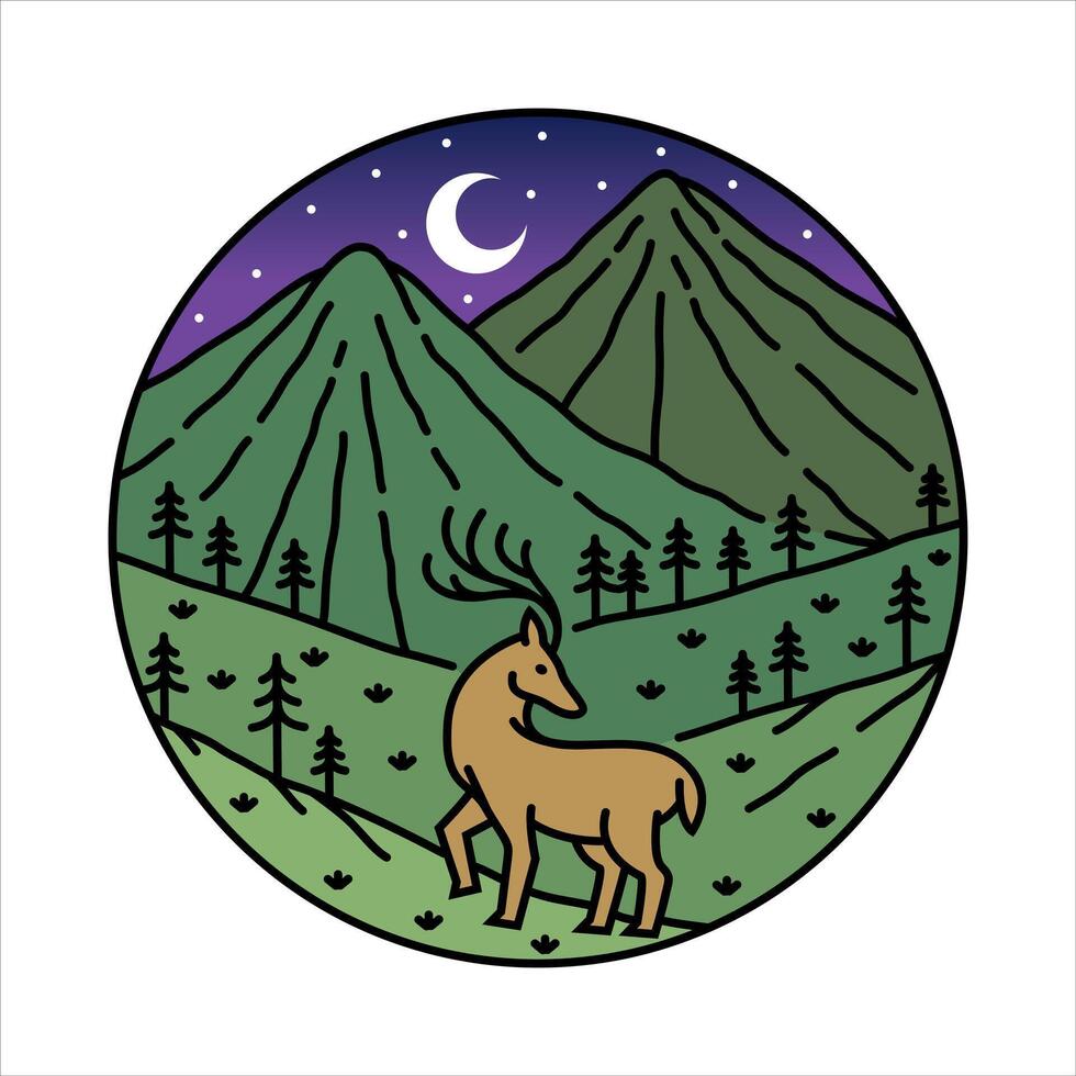 Natural scenery in frame illustration vector