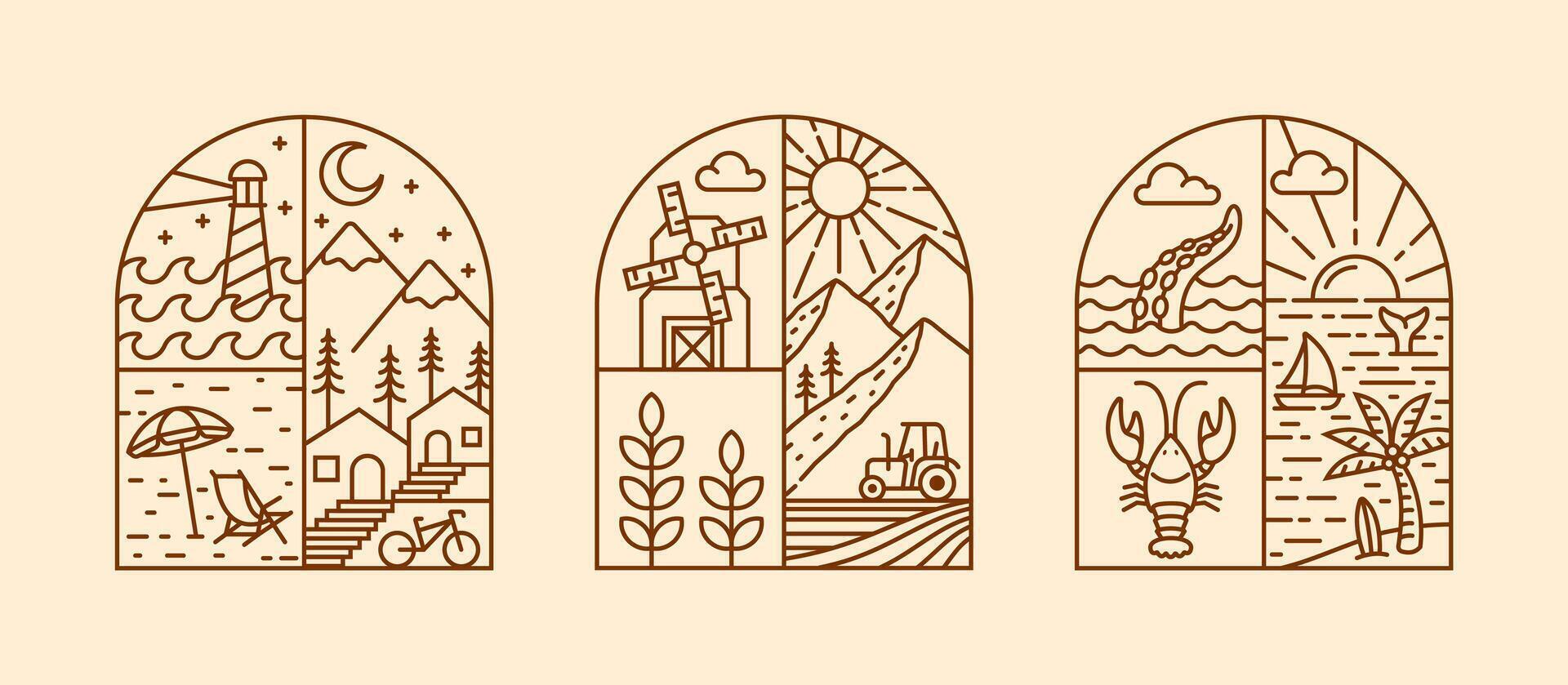 Natural view in the form of a window vector