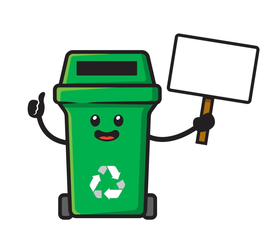 Cute trash mascot character design vector