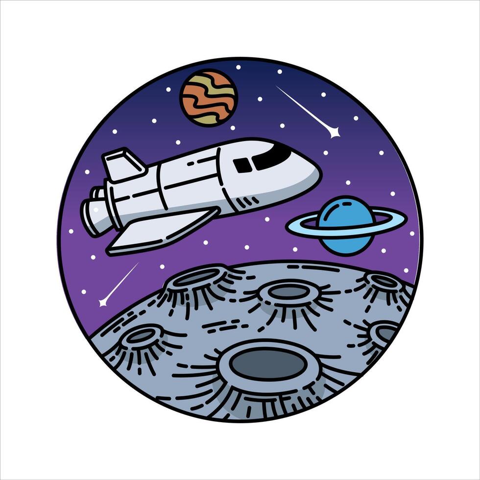 Natural scenery outer space in the frame illustration vector