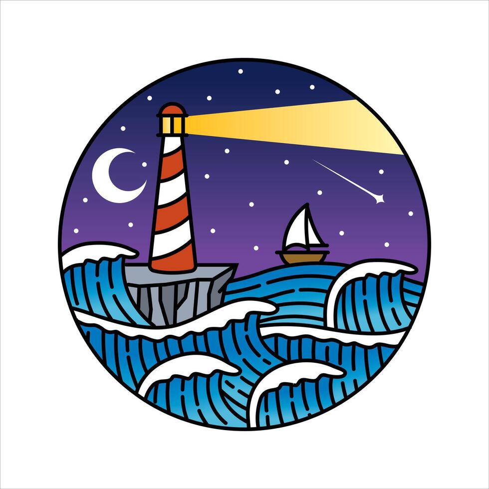 Beautiful scenery in the frame illustration vector