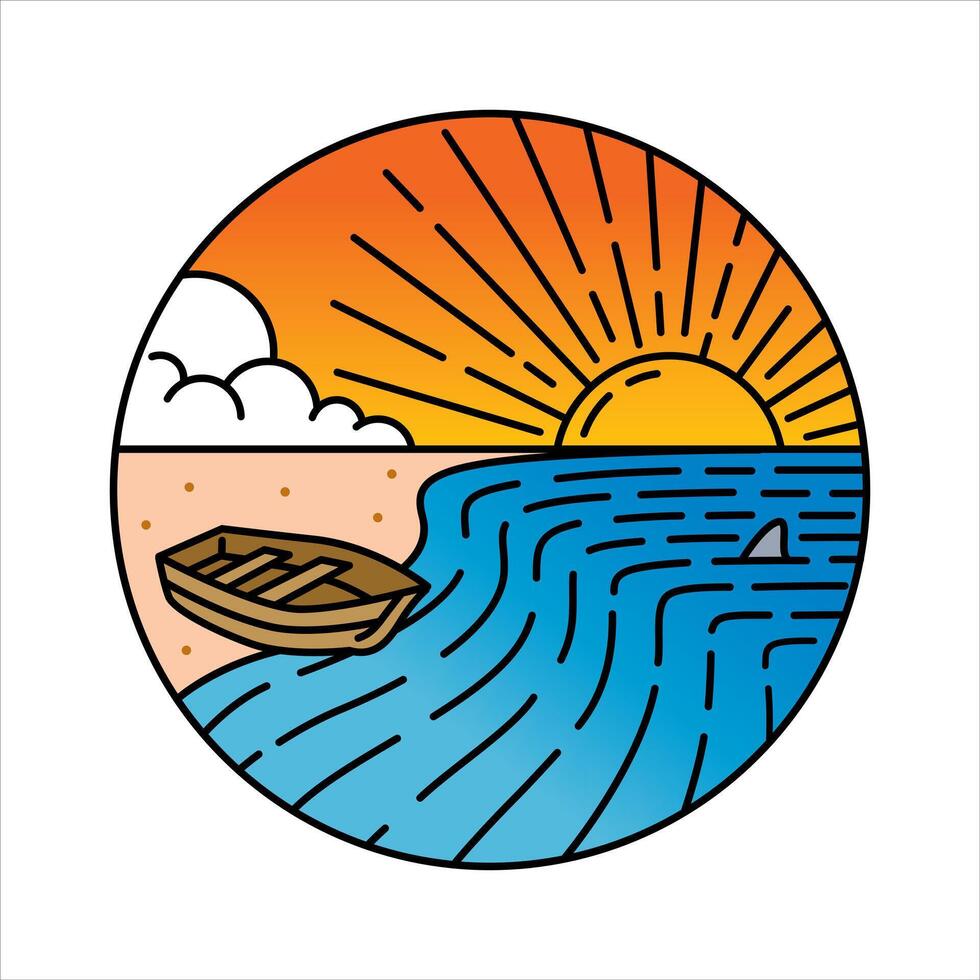 Natural beach in the frame illustration vector