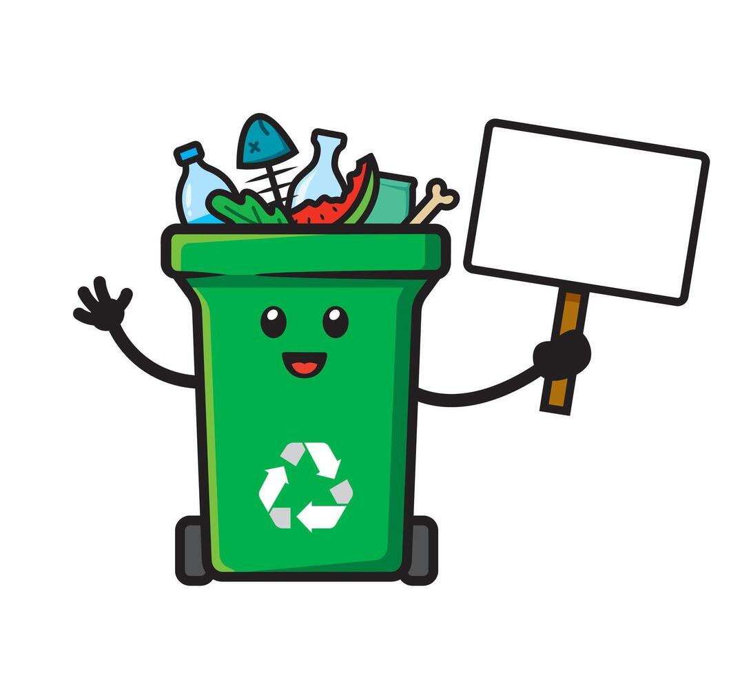 Cute trash character design vector