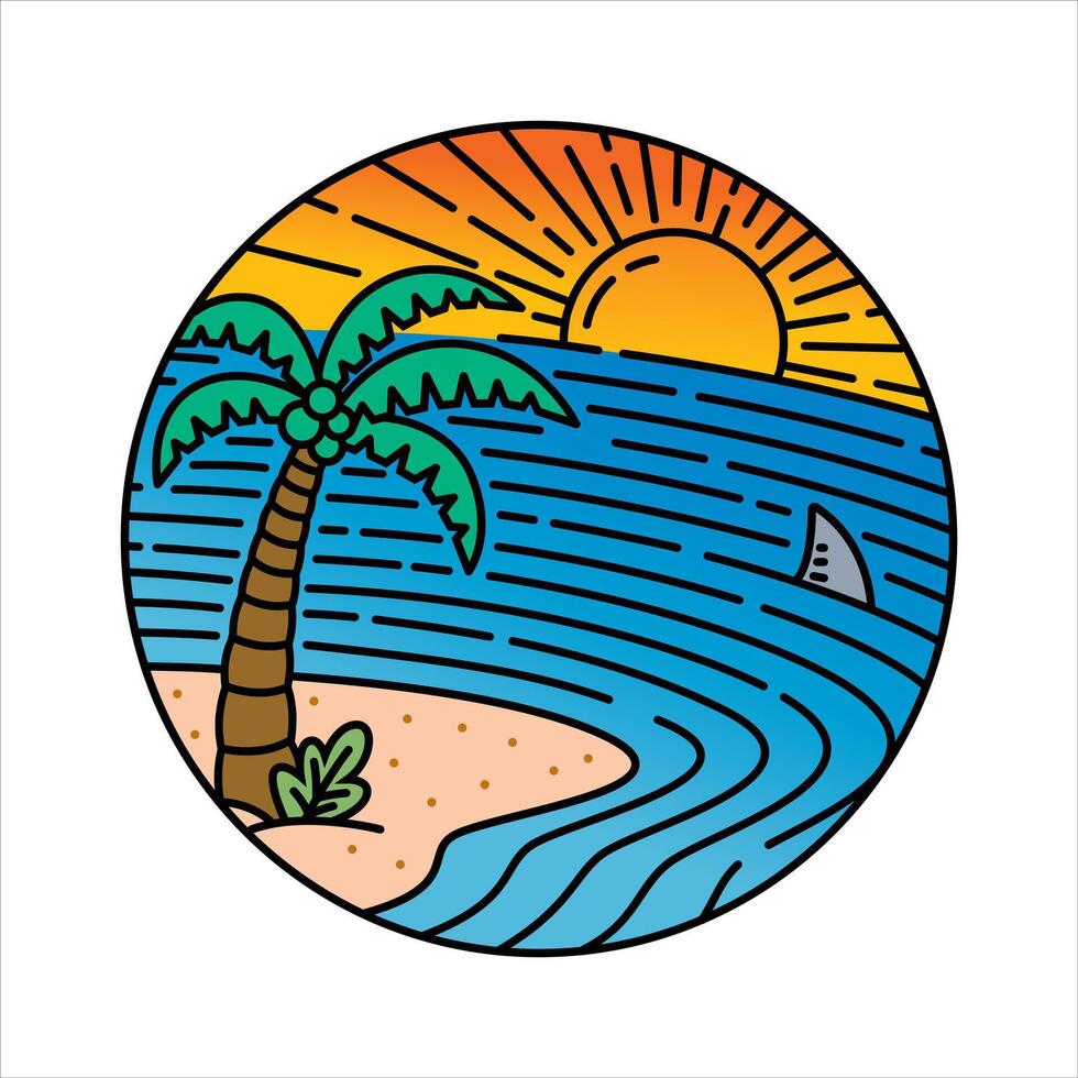 Beautiful natural scenery in the frame illustration vector