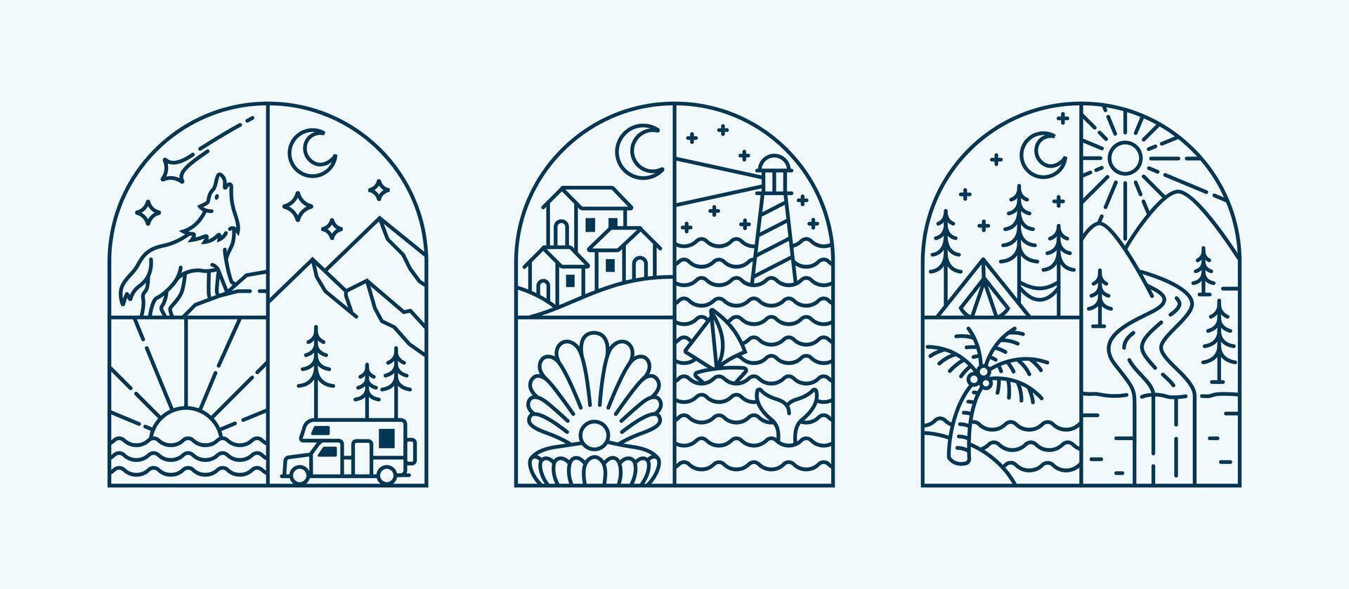 Natural view in the form of beautiful window vector